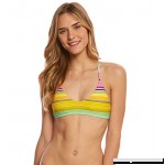 Raisins Women's Newport Stripe Macrame Bikini Top Yellow Small  B07FN891PB